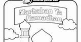 Marhaban Ramadhan Mewarnai Sketsa Islami Masjid Kumpulan sketch template