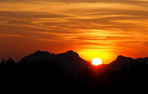 무료 이미지 경치 수평선 태양 해돋이 일몰 햇빛 새벽 황혼 저녁 프로방스 잔광 고산 식물 아침에 붉은
