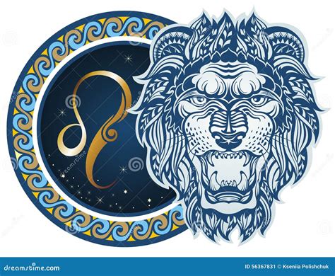 de tekens van de dierenriem leeuw vector illustratie illustration  gekleurd astrologie