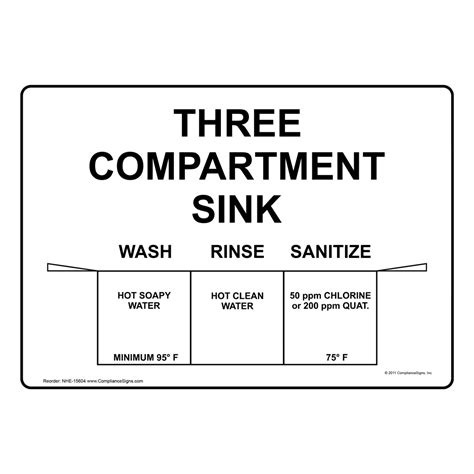 compartment sink sign nhe  food prep kitchen safety