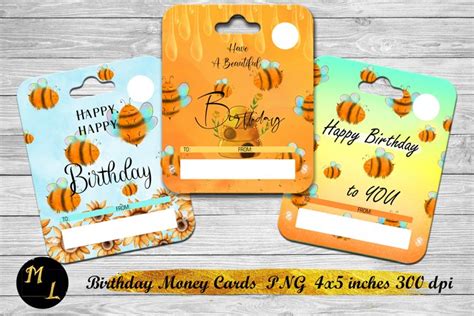 money holder printable birthday money card png designs