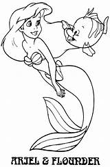 Pages Flounder Coloring Ariel Color Getcolorings sketch template