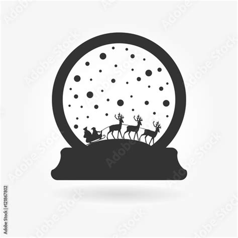vector illustration   christmas snow globes silhouette  santa