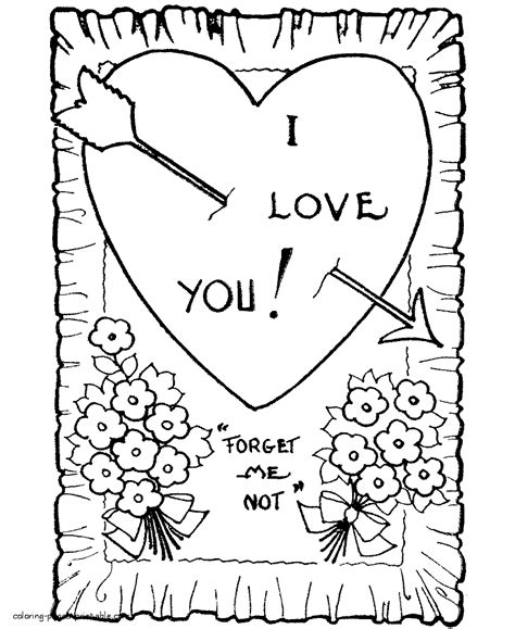 printable coloring valentines day cards coloring pages printablecom