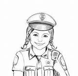 Police Coloring Pages Drawing Woman Women Policeman Girl Color Officer Female Crafts Scout Kids Officers Adults Hat Search Daisy Respect sketch template