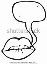 Lip Biting Cartoon Lower Mouth Stock Step Lips Shutterstock Bite Template sketch template