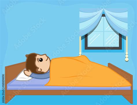 Cartoon Man Lying On Bed Stock Image And Royalty Free Vector Files On