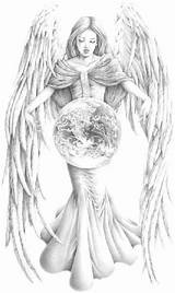 Coloring Pages Adult Angel Angels Adults Tattoo Fairy Drawing Sketch Ange Book Printable Colouring Color Fantasy Drawings Line Female Voor sketch template