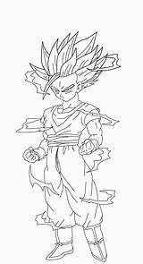 Saiyan Super Pages Coloring Trunks Template Gohan Goku sketch template