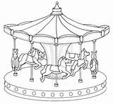 Merry Go Round Carousel Coloring Pages Outline Tattoo Colouring Kids Coloringpagesfortoddlers Horse Sketchbook sketch template