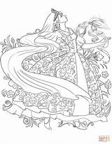 Coloring Pages Russian Dress Dancing Woman Supercoloring Traditional Colorings Printable sketch template