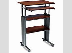 Adjustable Height Stand Up Computer Desk Workstation in Cherry