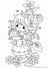 Precious Moments Coloring Pages Printable Color Girl Cartoons Strawberry Strawberries Online Para Colorear Dibujos Cute Kids Fruit Digi Children Drawings sketch template
