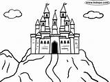 Castle Coloring Pages Bouncy Drawing Castles Easy Kids Big Mountain Printable Getdrawings Knight sketch template