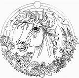 Coloring Mandala Pages Fairy Horse Animal Printable Adult Drawing Adults Colouring Fairies Animals Intricate Pdf Advanced Color Amazing Omalovánky Print sketch template