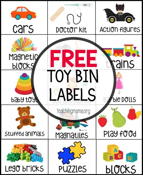 toy bin labels