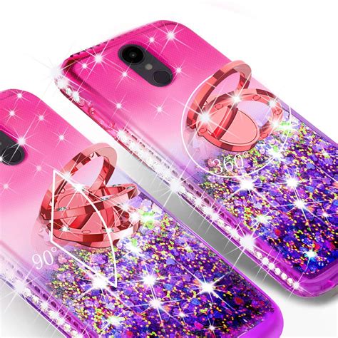 lg  thinq case glitter cute phone case girls  kickstand bling
