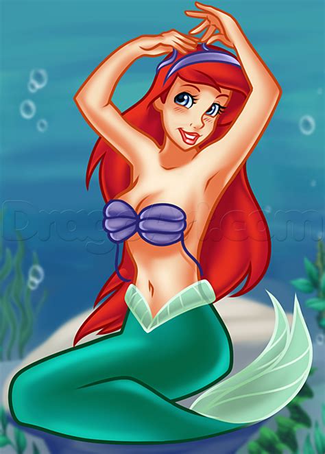 How To Draw Pin Up Ariel Step By Step Disney Princesses