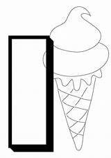 Letter Ice Cream Alphabet Coloring Color Print Button Through sketch template