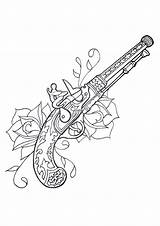 Gun Coloring Pages Tattoo Books Categories Similar School Old Choose Board sketch template