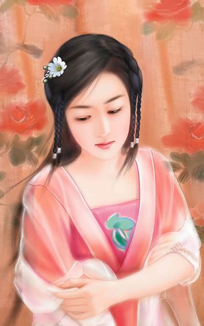 Beautiful Chinese Girls Paintings Enjoy Friendly