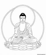Buddha Bouddha Coloring Pages Drawing Adult Line Printable Tibet King Meditation Sitting Outline Drawings Dessin Coloriage Mandala Print Gratuit Statue sketch template