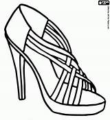 Shoe Schuhe Heel Heeled Sandal Oncoloring Malvorlagen sketch template