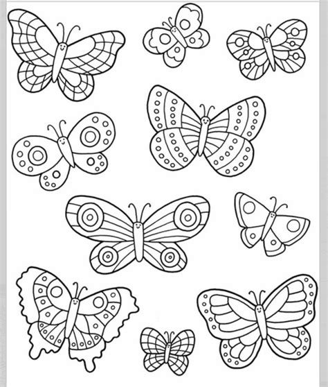 easy  draw butterfly coloring page butterfly template printable