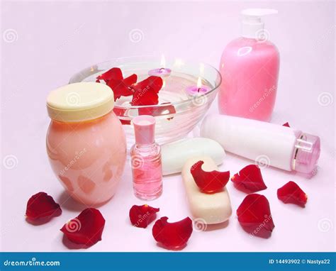 spa hair mask tonic essences liquid soap stock photo image  candle