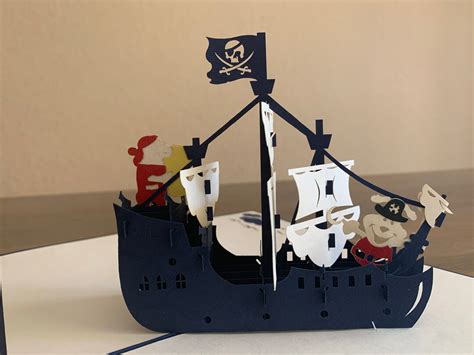 pirate ship pop up cardboat etsy