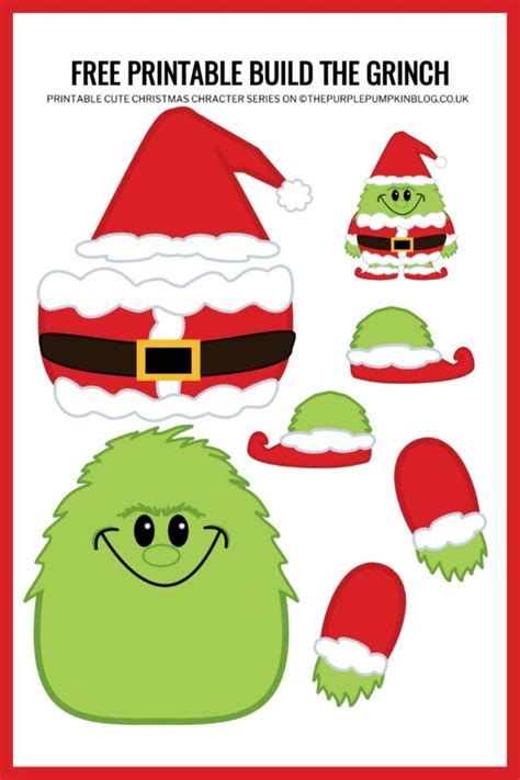 printable build  grinch paper template christmas craft