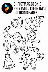Christmas Coloring Cookie Pages Printable sketch template