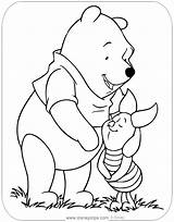 Pooh Coloring Piglet Winnie Pages Friends Hugging Disneyclips sketch template
