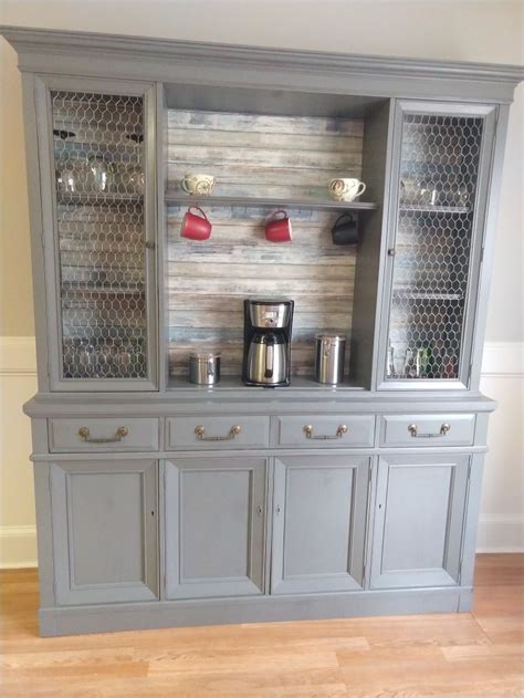 refurbished china cabinet coffee bar home diy furniture renovation