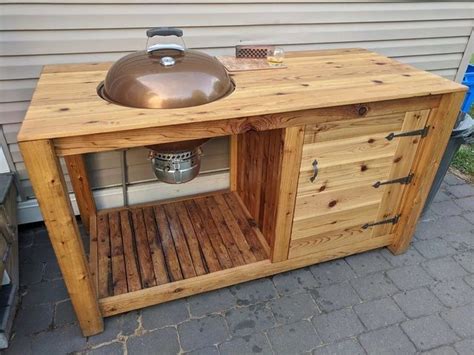 i built a weber kettle bbq table bbq table kettle bbq grill table