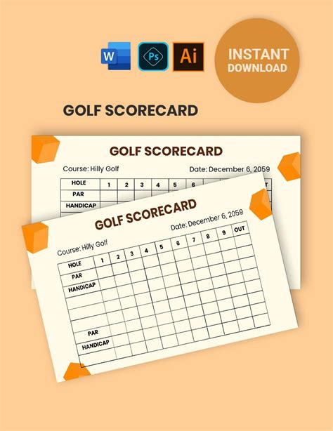 golf scorecard template word hot sex picture