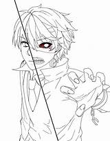 Ghoul Coloring Anime sketch template