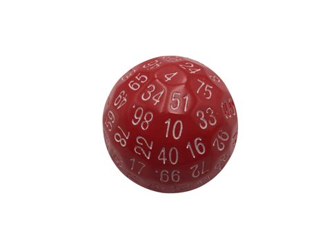 single  sided polyhedral dice  solid red color  white