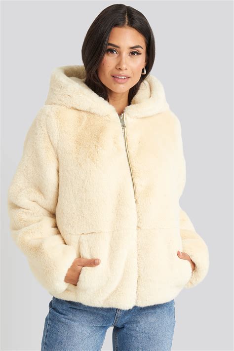 faux fur hoodie jacket white na kdcom