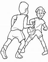 Basketball Playing Coloring Kids Clipart Pages Player Cartoon Drawings Boys Players Printable Color Cliparts Friends Print Clip Sketch Boy Kid sketch template
