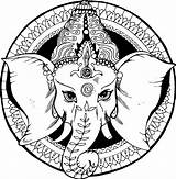 Ganesha Hindu God Ganesh Coloring Pages Drawing Elephant Illustration Vector Print Wonder Getdrawings Lord sketch template