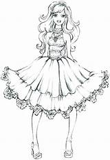 Coloring Pages Dresses Fashion Pretty Barbie Adults Color Dress Princess Printable Drawing Doll Getcolorings Girls Princesses Cute Sheets sketch template