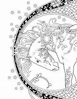 Unicorns Pegasus Mystical Winged sketch template