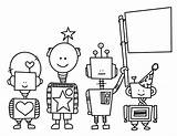 Coloring Robots 1223 Mommyhood Sweeter Robot sketch template