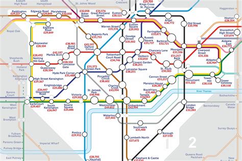 tube map reveals   workers earn  londons stations london