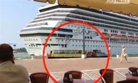 carnival sunshine cruise ship passes dangerously close to venetian shoreline daily mail online
