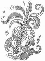 Coloring Pages Music Mandala Adult Adults Guitar Mandalas Book Printable Colouring Instrument Books Designs Itunes Apple sketch template