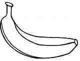 Banana Template Coloring Pages Clipart Fruits Clip sketch template