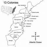Colonies Blank Unidos Thirteen Estados Colonias Independencia Studies Trece Mapas sketch template