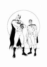 Coloring Pages Robin Super Hero Cartoon Batman Kids sketch template